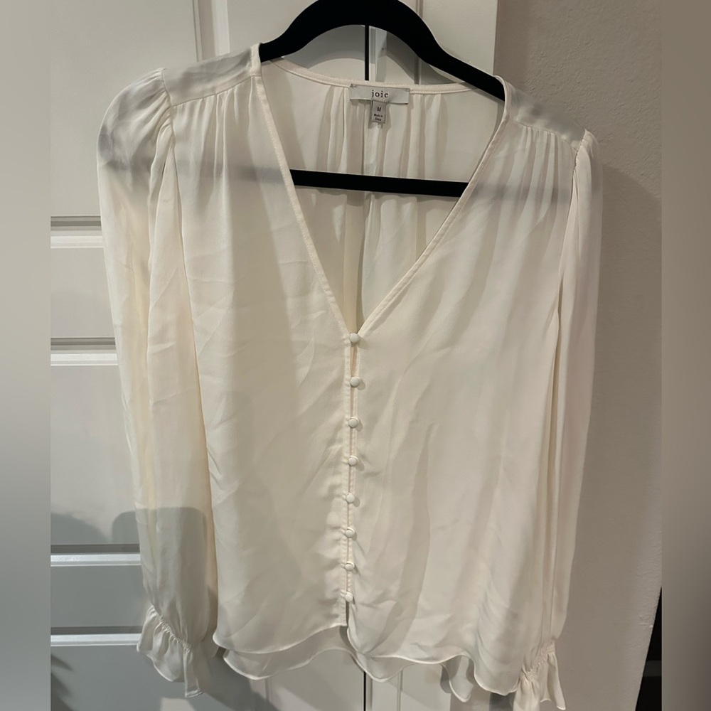 Joie silk white blouse, size medium